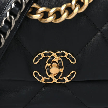 Chanel Shiny Goatskin Quilted Medium Chanel 19 Flap Black 8 of 10