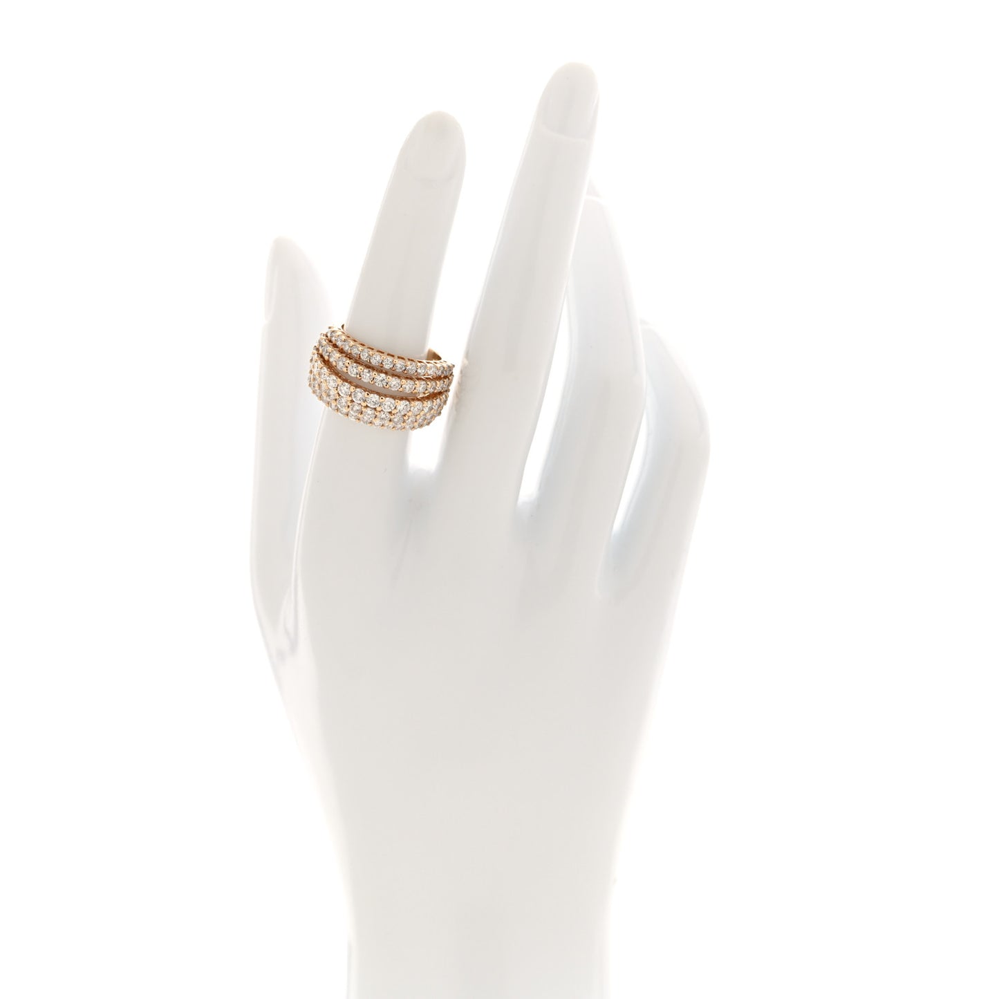14K Yellow Gold Diamond 3.15ctw Cluster Band Ring 53 6.25