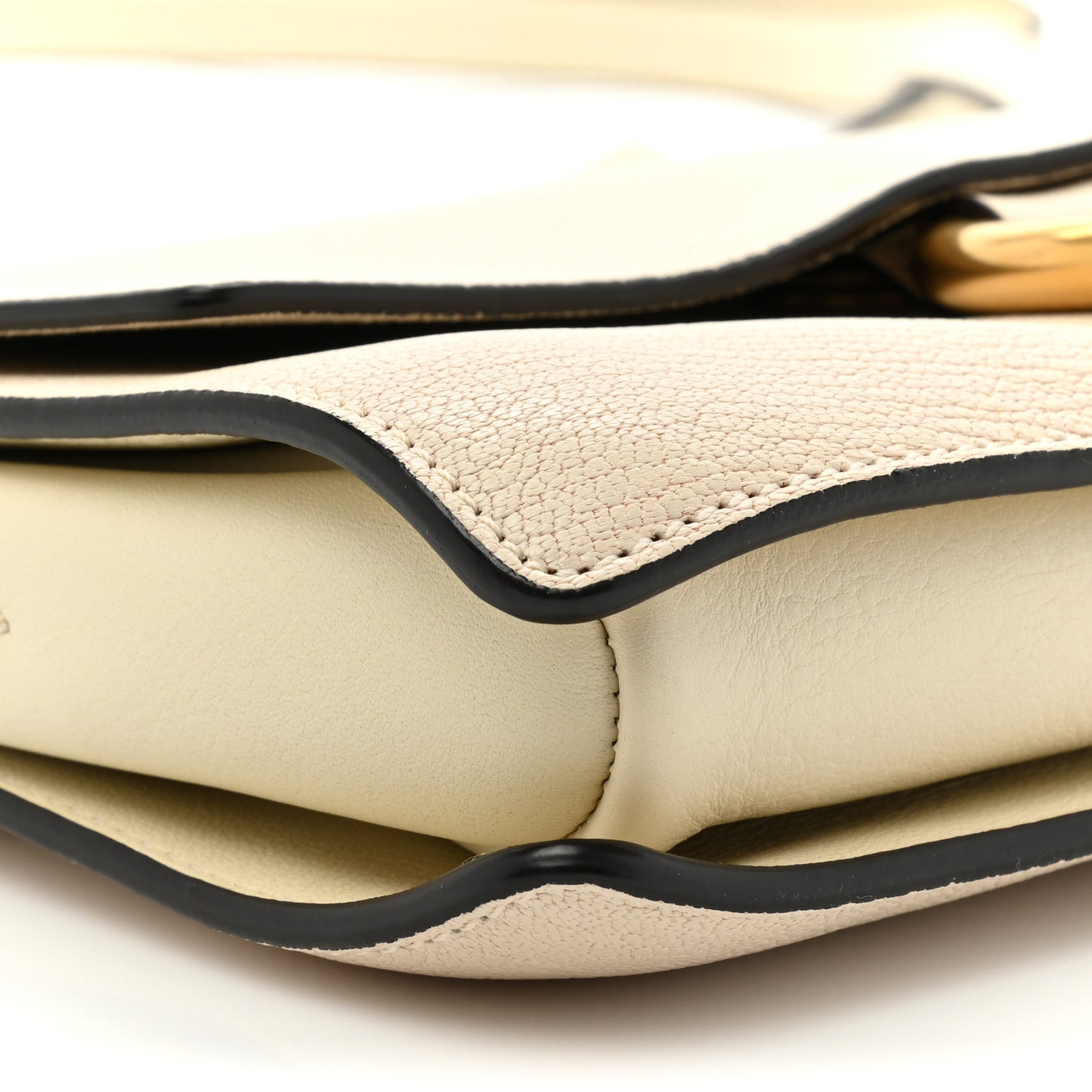 Goatskin Small Faye Shoulder Bag Off White