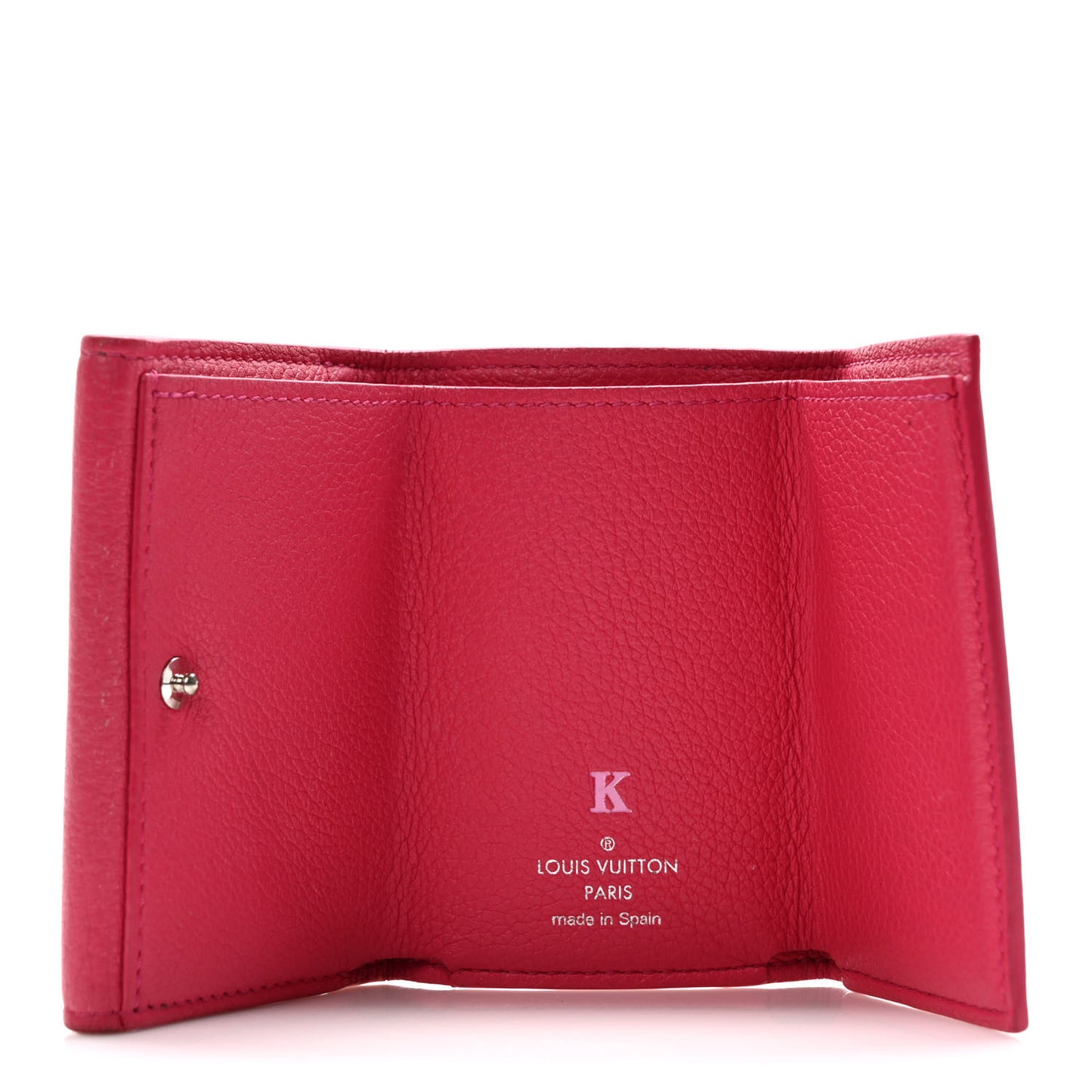 Soft Calfskin My Lockme Compact Wallet Fuchsia