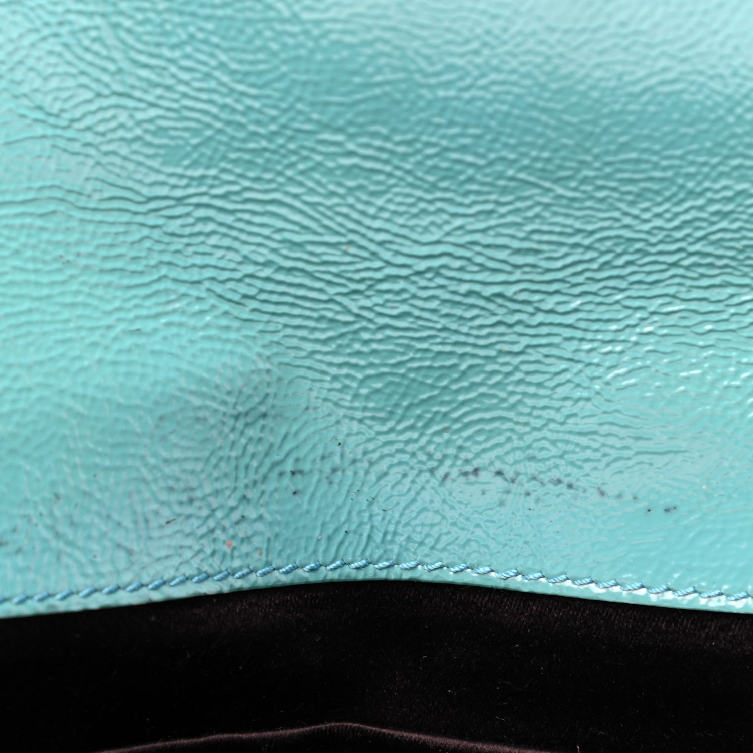Saint Laurent Textured Patent Monogram Small Belle De Jour Clutch Turquoise 10 of 10
