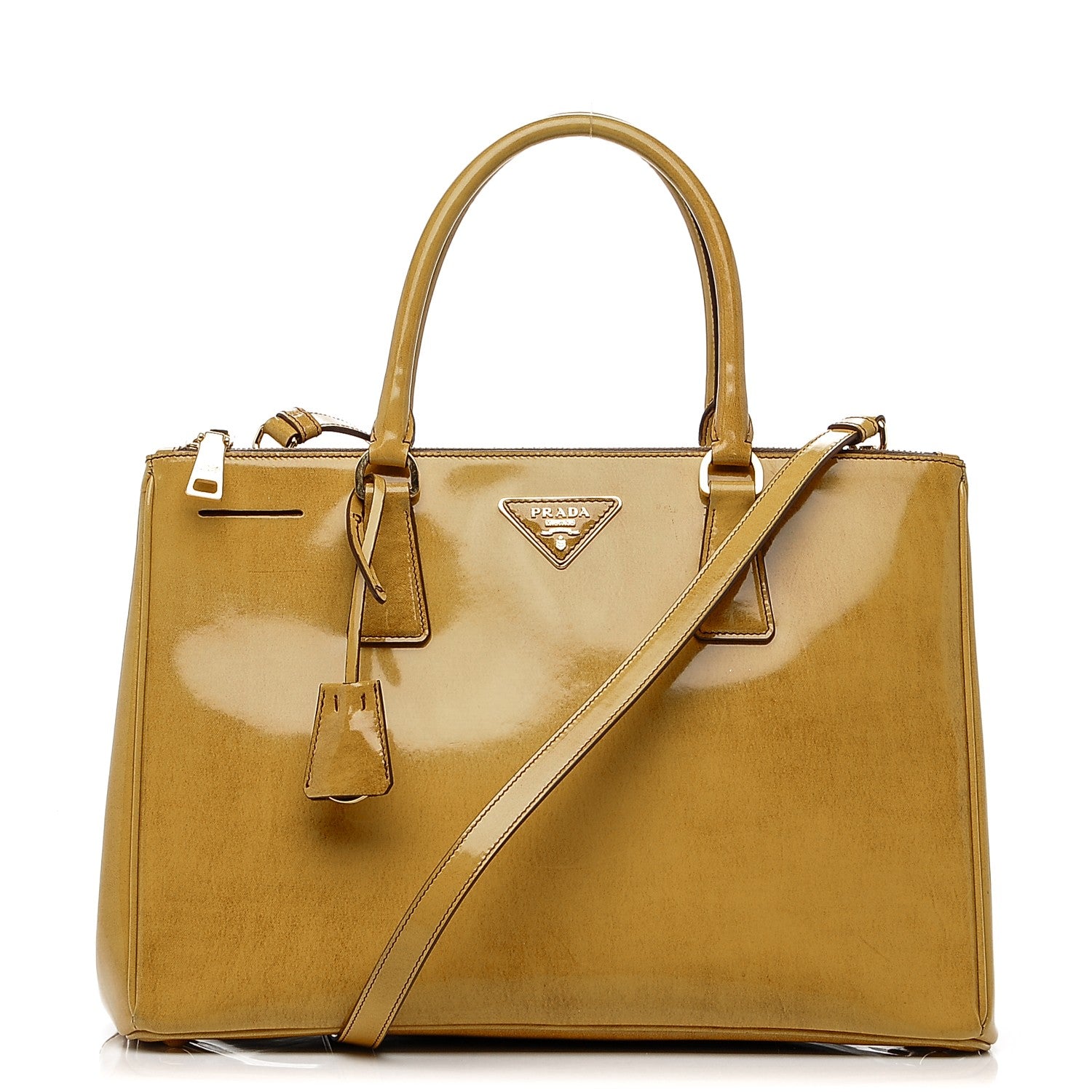 Prada Spazzolato Medium Double Zip Tote Sole Fume 1 of 7