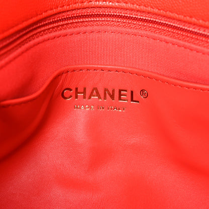 Chanel Caviar Quilted CC Melody Single Flap Orange 6 of 11