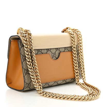 Gucci GG Supreme Monogram Calfskin Small Padlock Shoulder Bag Beige Mystic White Sun Oil 3 of 12