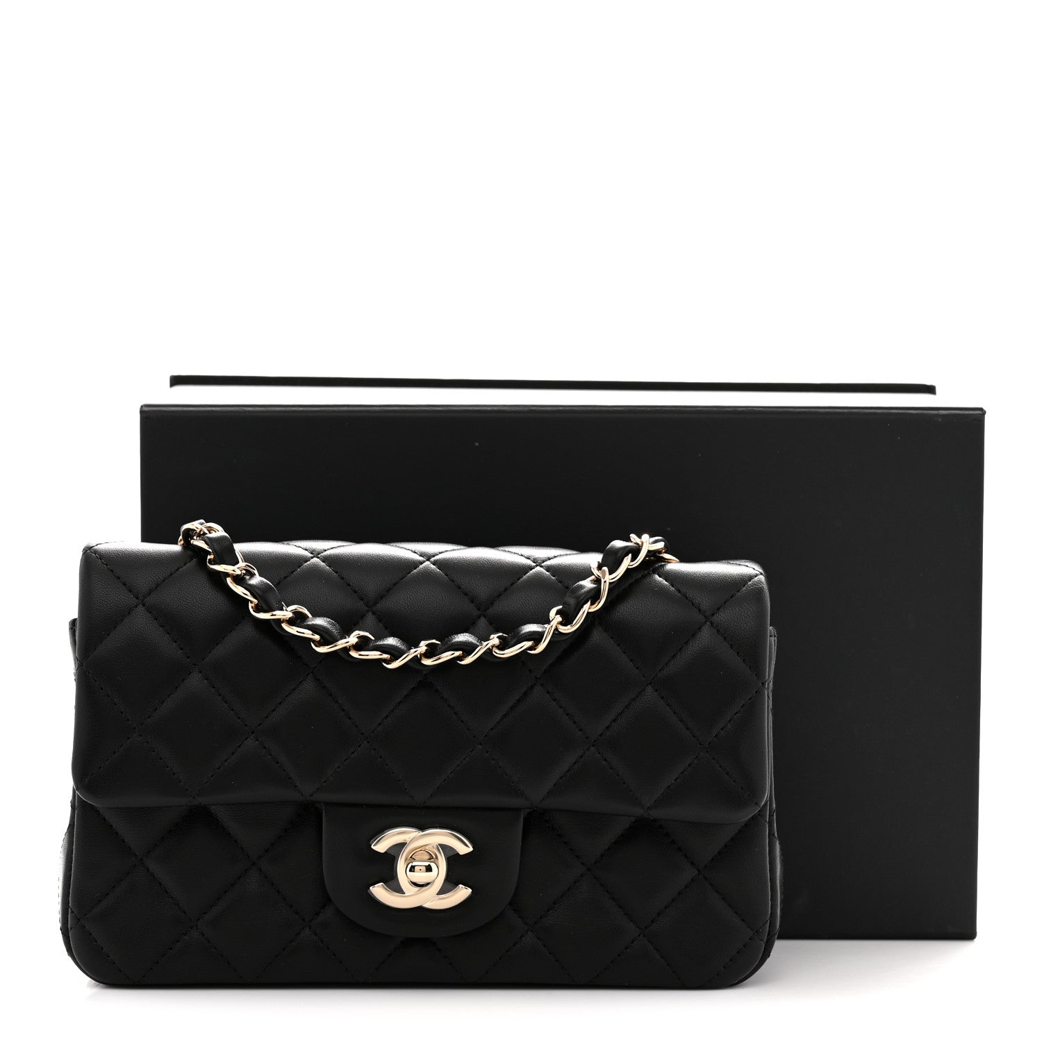 Chanel Lambskin Quilted Mini Rectangular Flap Black 11 of 11