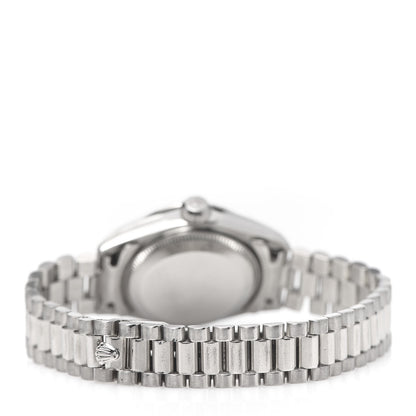 Rolex 18K White Gold Diamond 26mm Datejust President Watch Silver Jubilee 69179 4 of 6