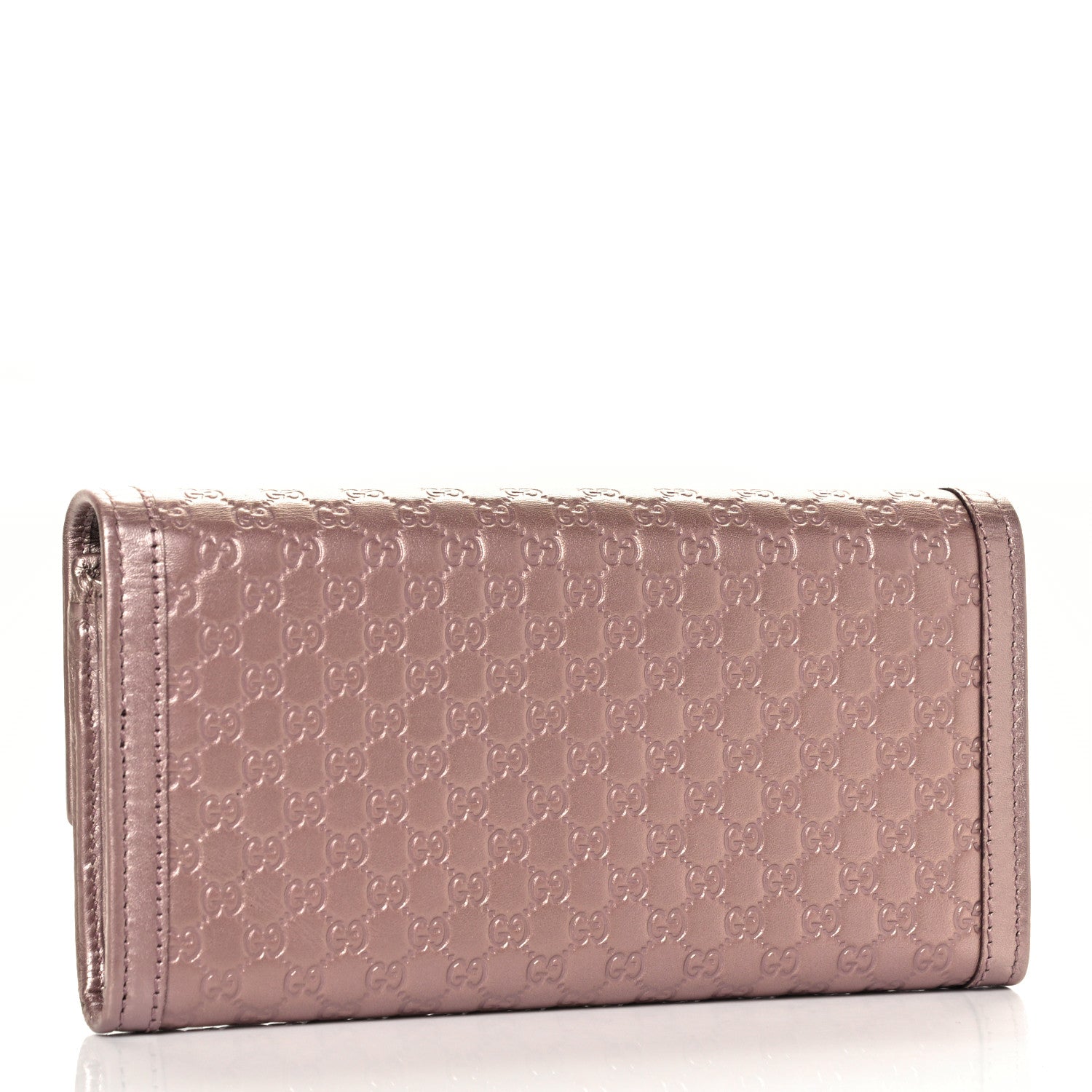 Gucci Metallic Soft Microguccissima Sukey Continental Wallet Dark Cipria 3 of 10