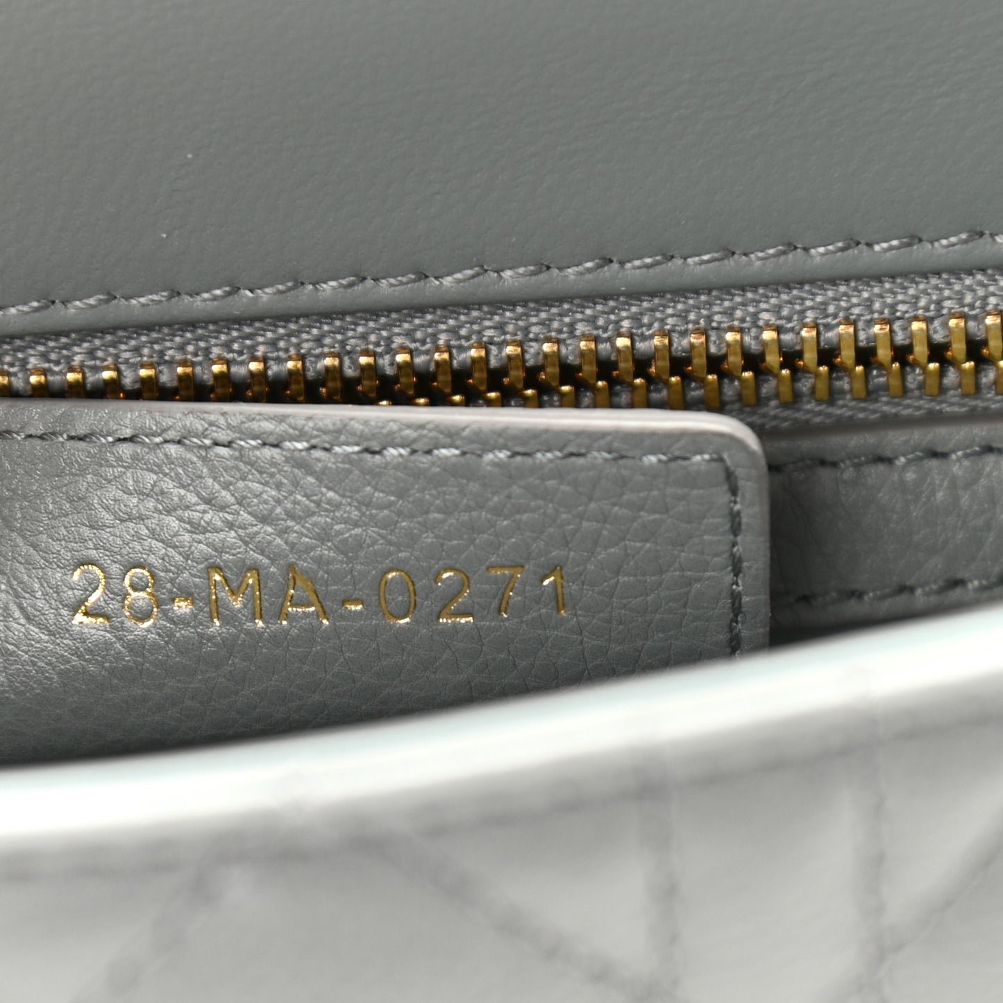 Calfskin Cannage Small Caro Bag Grey