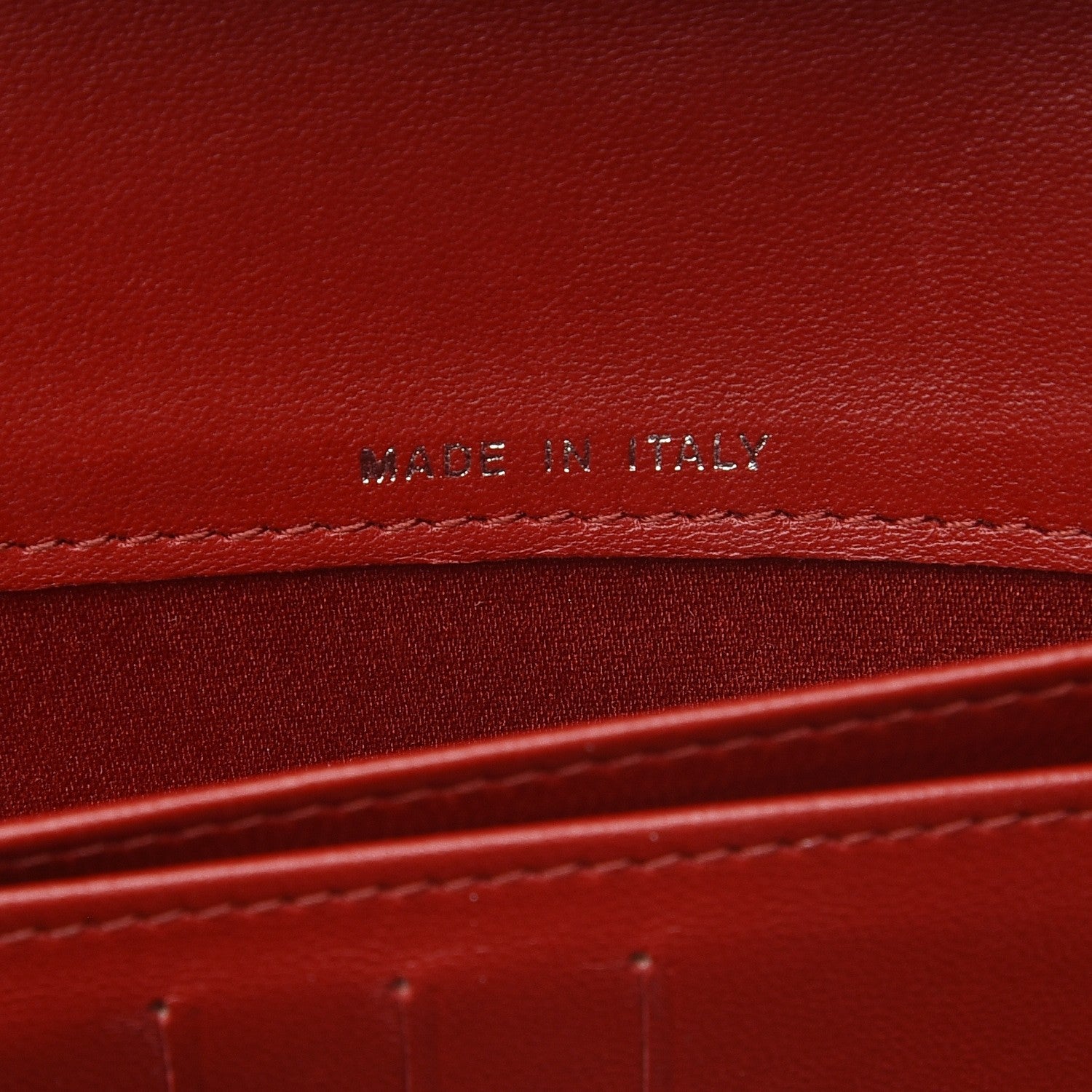 Chanel Lambskin Camellia Embossed Yen Wallet Dark Red 7 of 11