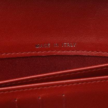 Chanel Lambskin Camellia Embossed Yen Wallet Dark Red 7 of 11
