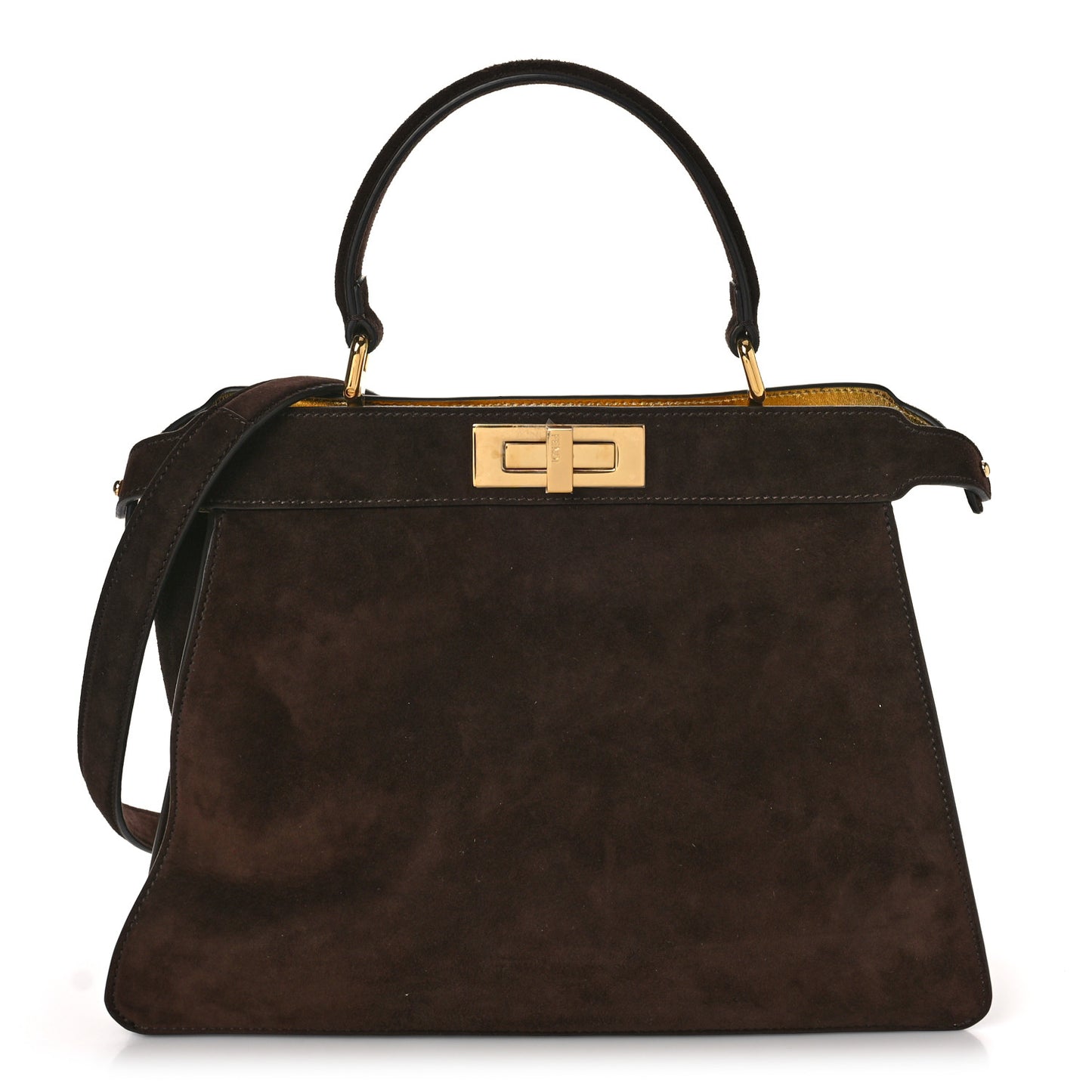 Suede Medium Peekaboo I See U Satchel Moresco Oro Chiaro