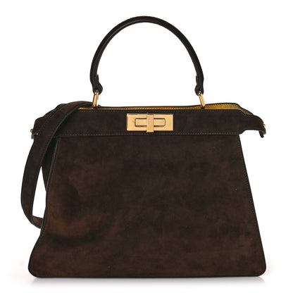 Fendi Suede Medium Peekaboo I See U Satchel Moresco Oro Chiaro 3 of 10