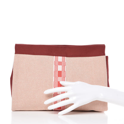 Hermes Toile Trousse De Voyage Jimetou GM Terracota 2 of 6