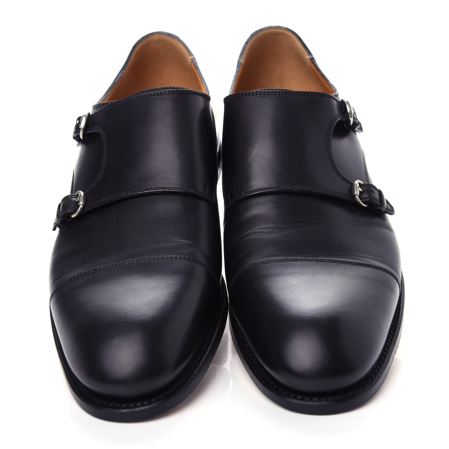 Calfskin Mens Buckle Loafer 9 Black