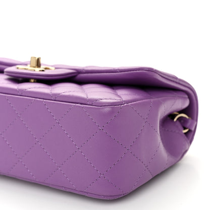 Chanel Lambskin Quilted Mini Rectangular Flap Purple 10 of 10