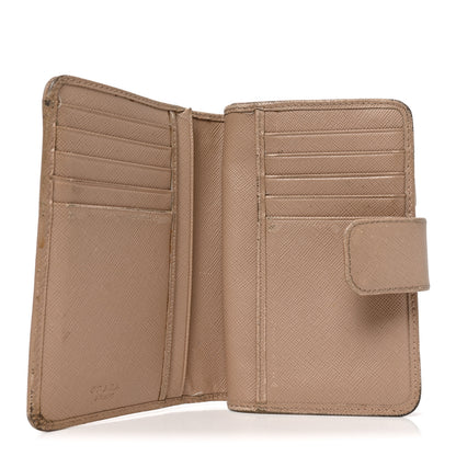Prada Saffiano Metal Compact Zip Around Wallet Cammeo 5 of 9