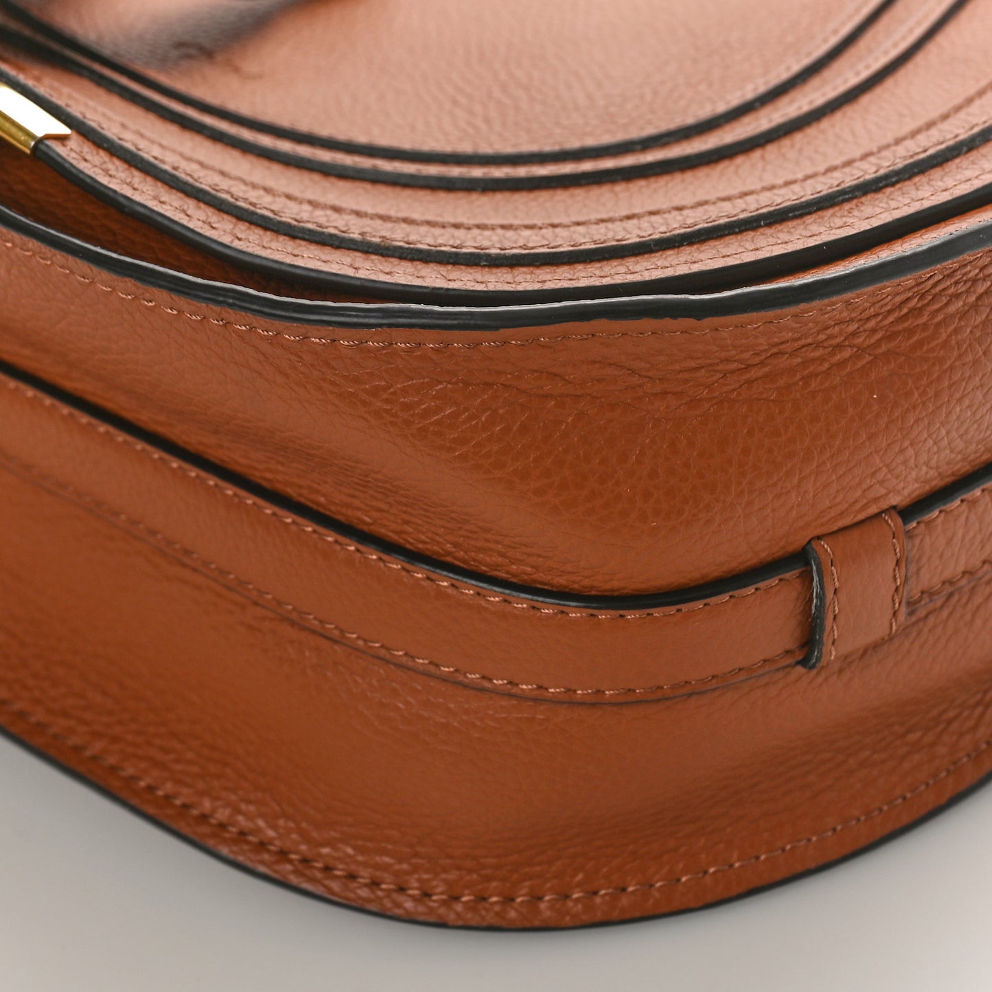 Calfskin Medium Marcie Round Crossbody Bag Tan