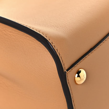 Fendi Vitello Seta Canvas FF Embroidered Mini Peekaboo Iconic Satchel Miele Scuro Poudre 8 of 10