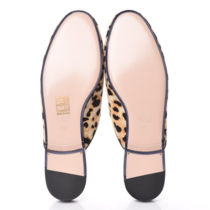 Gucci Calf Hair Leopard Print Womens Princetown Slippers 38.5 Naturale Black 5 of 9