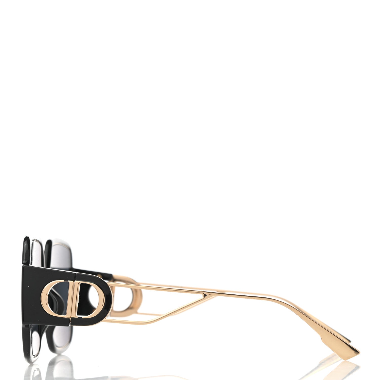 Christian Dior Acetate Square 30 Montaigne 2 Sunglasses Black Gold 3 of 7