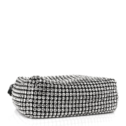 Alexander Wang Mesh Crystal Rhinestone Mini Heiress Pouch Black Silver 4 of 9