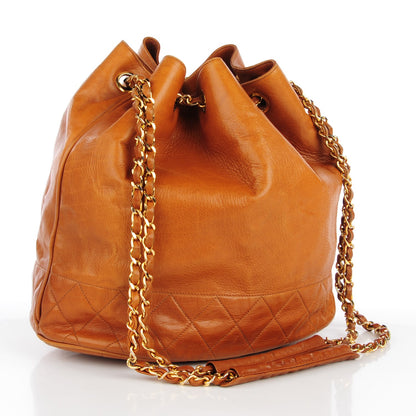 Chanel Lambskin Drawstring Shoulder Bag Tan 4 of 10