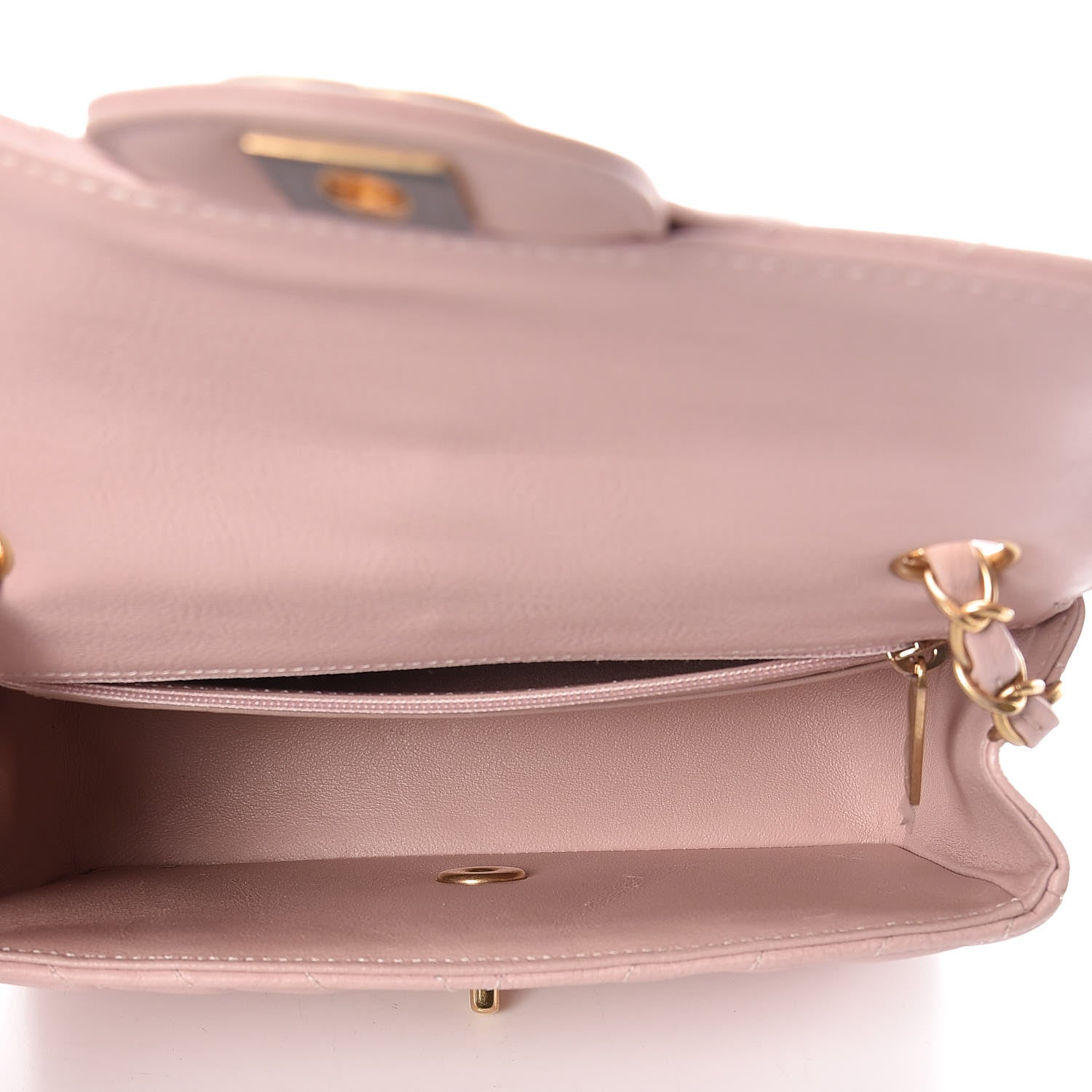 Chanel Calfskin Chevron Quilted Mini Rectangular Flap Light Pink 5 of 13