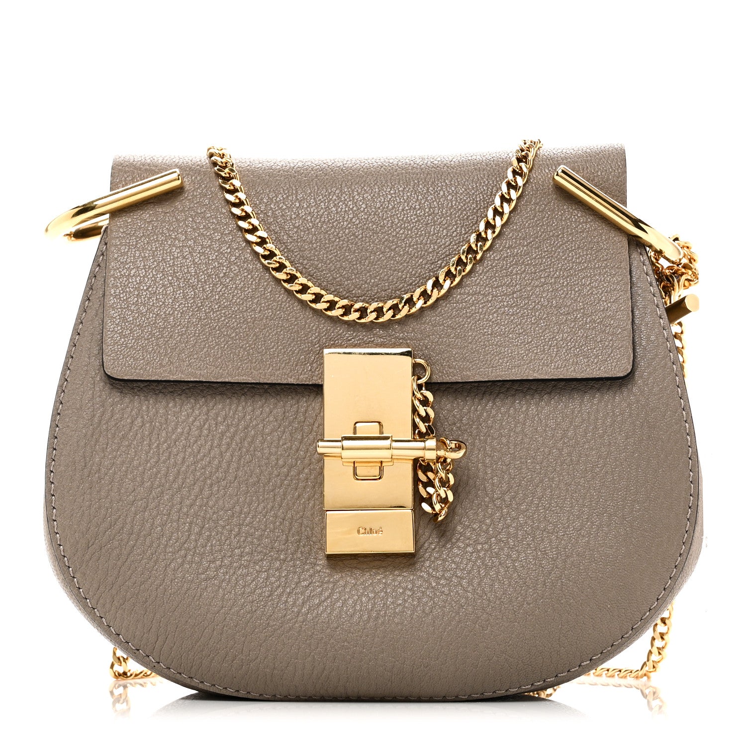 Chloe Grained Lambskin Mini Drew Shoulder Bag Motty Grey 1 of 9