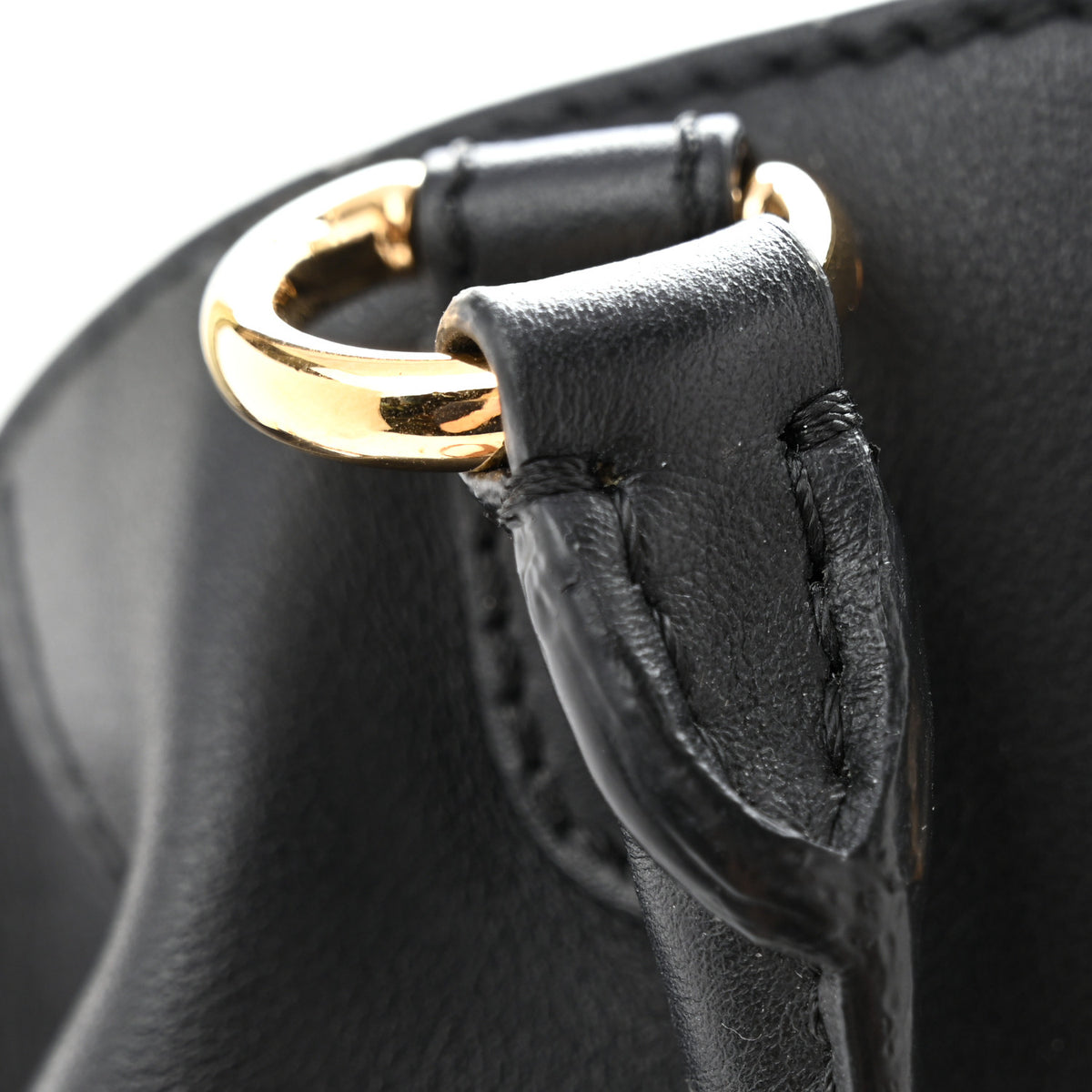 Vitello Grace King Karligraphy Chain Bucket Bag  Black Bisquit