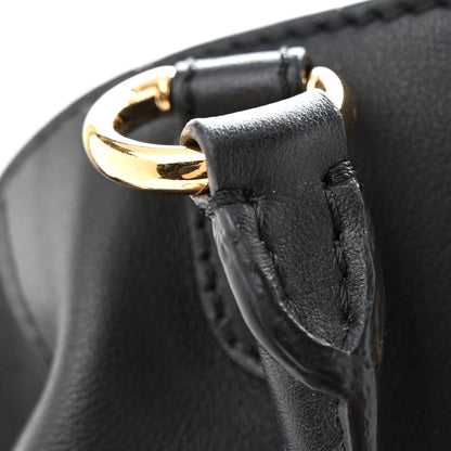 Fendi Vitello Grace King Karligraphy Chain Bucket Bag  Black Bisquit 12 of 15