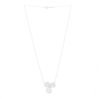 Tiffany Platinum Diamond Large Paper Flowers Pave Pendant Necklace 3 of 7