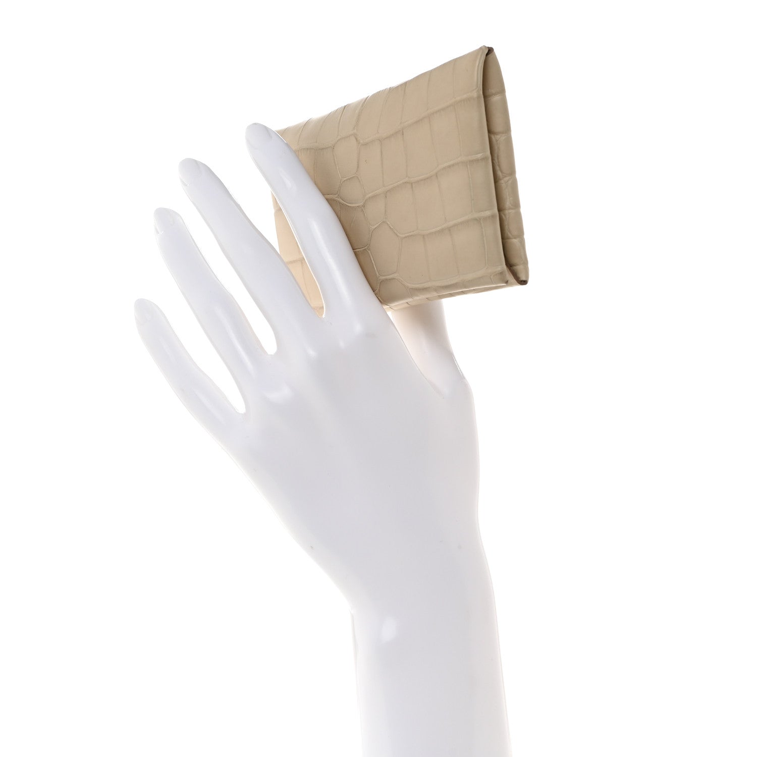 Hermes Matte Alligator Calvi Card Case Beton 2 of 7