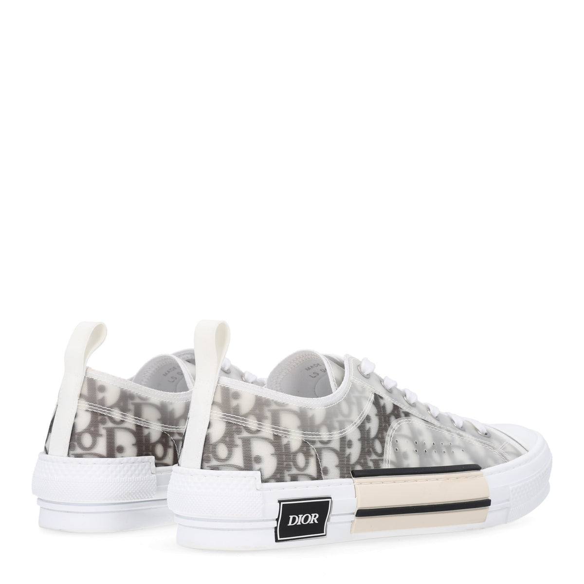 Technical Canvas Oblique Mens B23 Low Top Sneakers 42 White Black