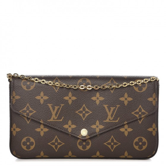 Louis Vuitton Monogram Pochette Felicie Chain Wallet Fuchsia 1 of 12