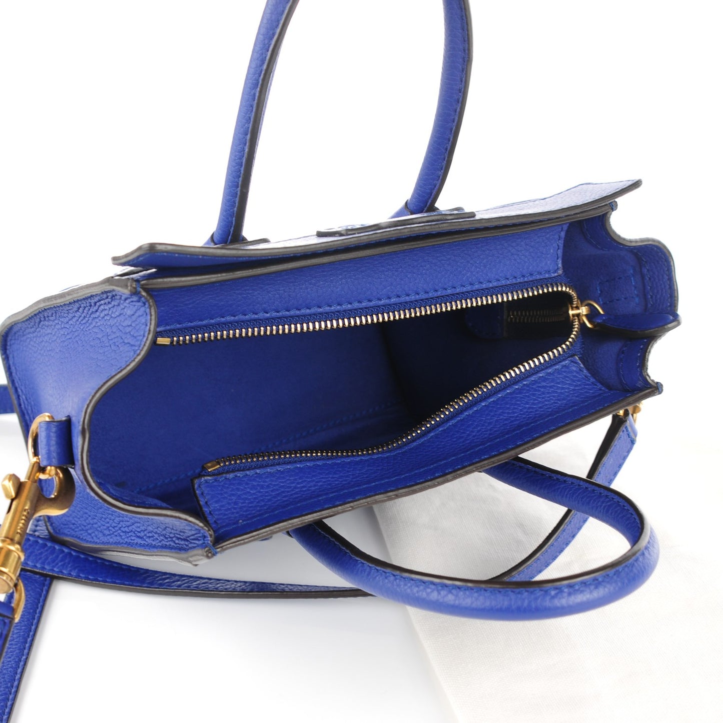 Drummed Calfskin Nano Luggage Indigo