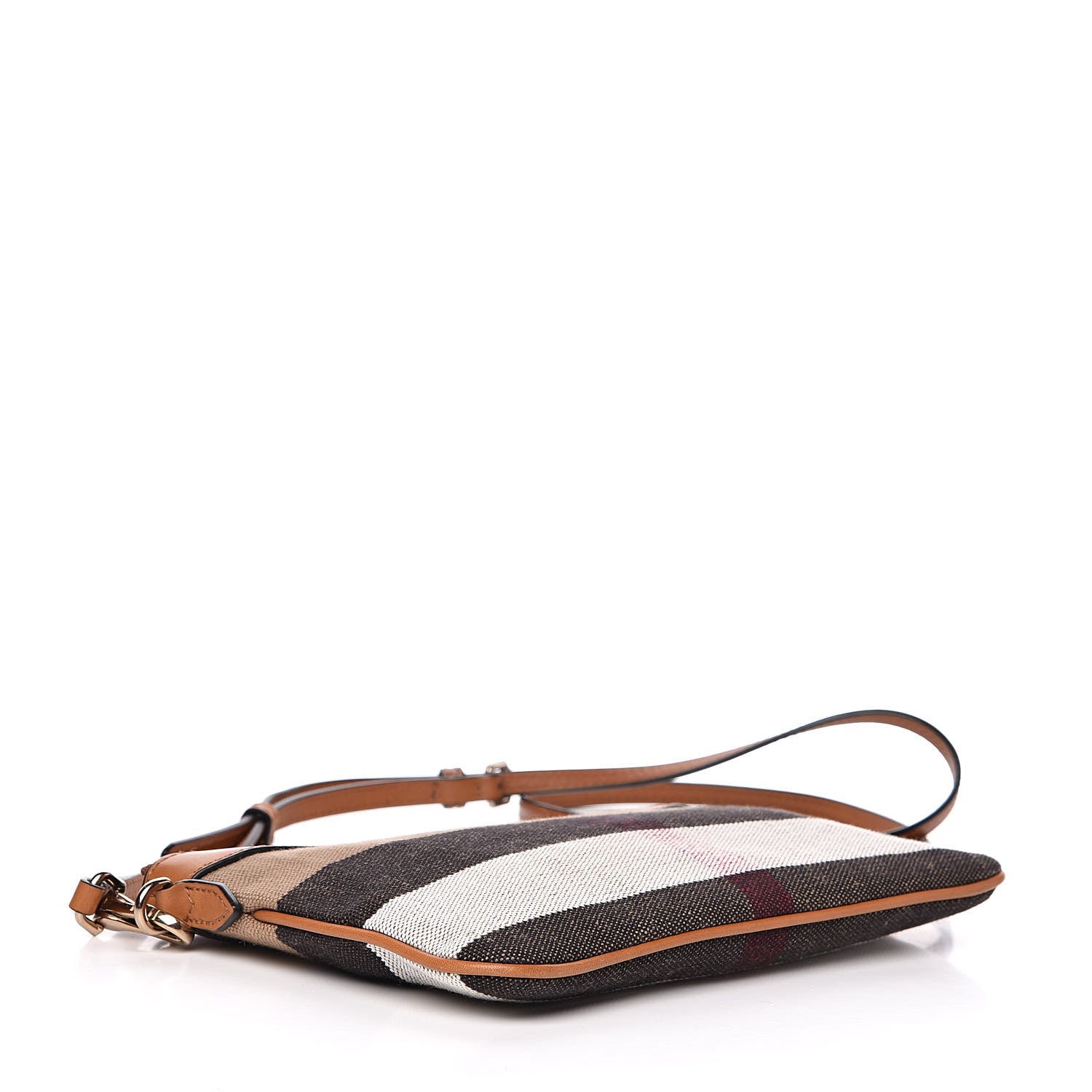 Burberry Mega Check Peyton Crossbody Clutch Bag Saddle Brown 4 of 12