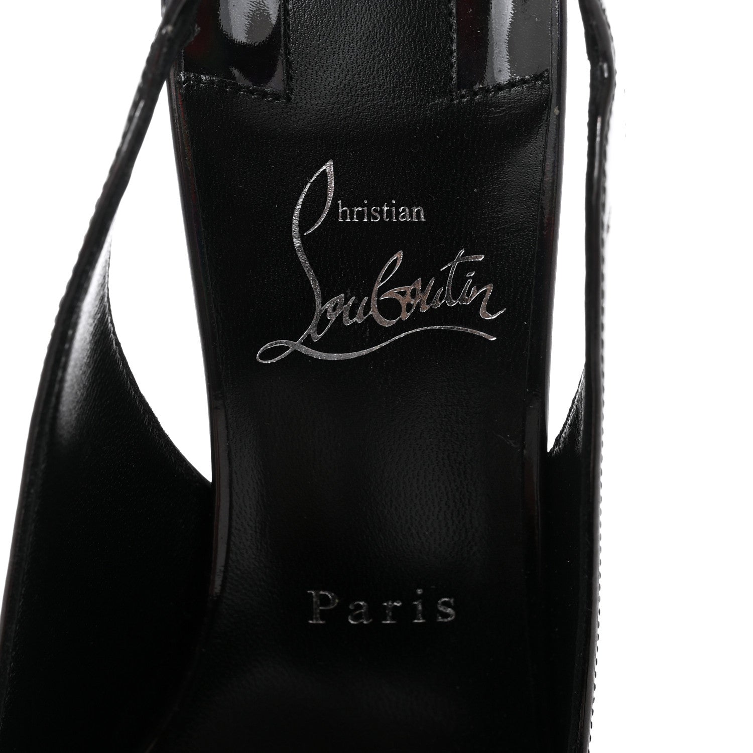 Christian Louboutin Metallic Patent Psychic Hot Chick Slingback 100 Pumps 39.5 Black 6 of 8