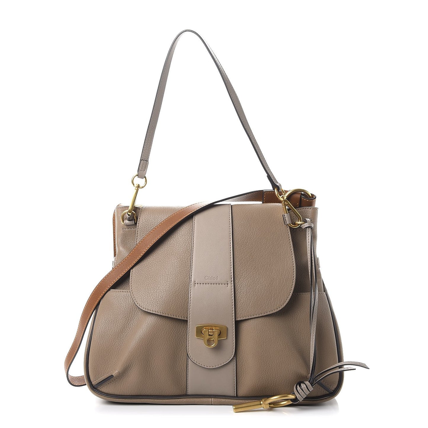 Grained Lambskin Medium Lexa Shoulder Bag Motty Grey