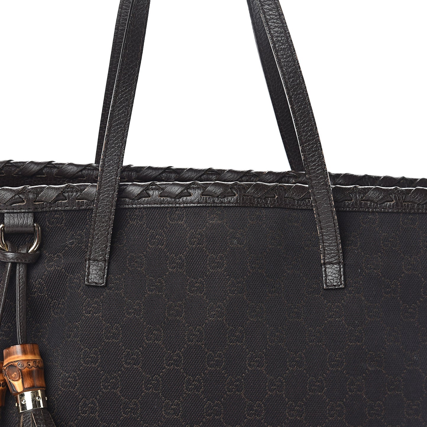 Monogram Peggy Braided Tote Black