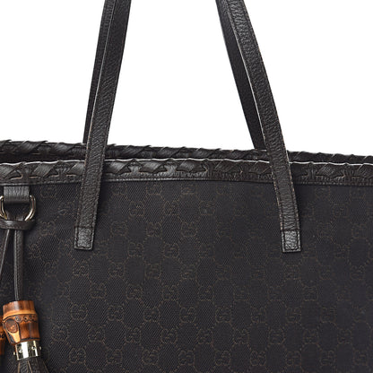 Gucci Monogram Peggy Braided Tote Black 6 of 8