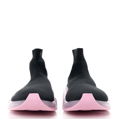 Balenciaga Technical 3D Recycled Knit Bi-Color Womens Speed 2.0 Transparent Sole Sneakers 38 Black Light Pink 2 of 9