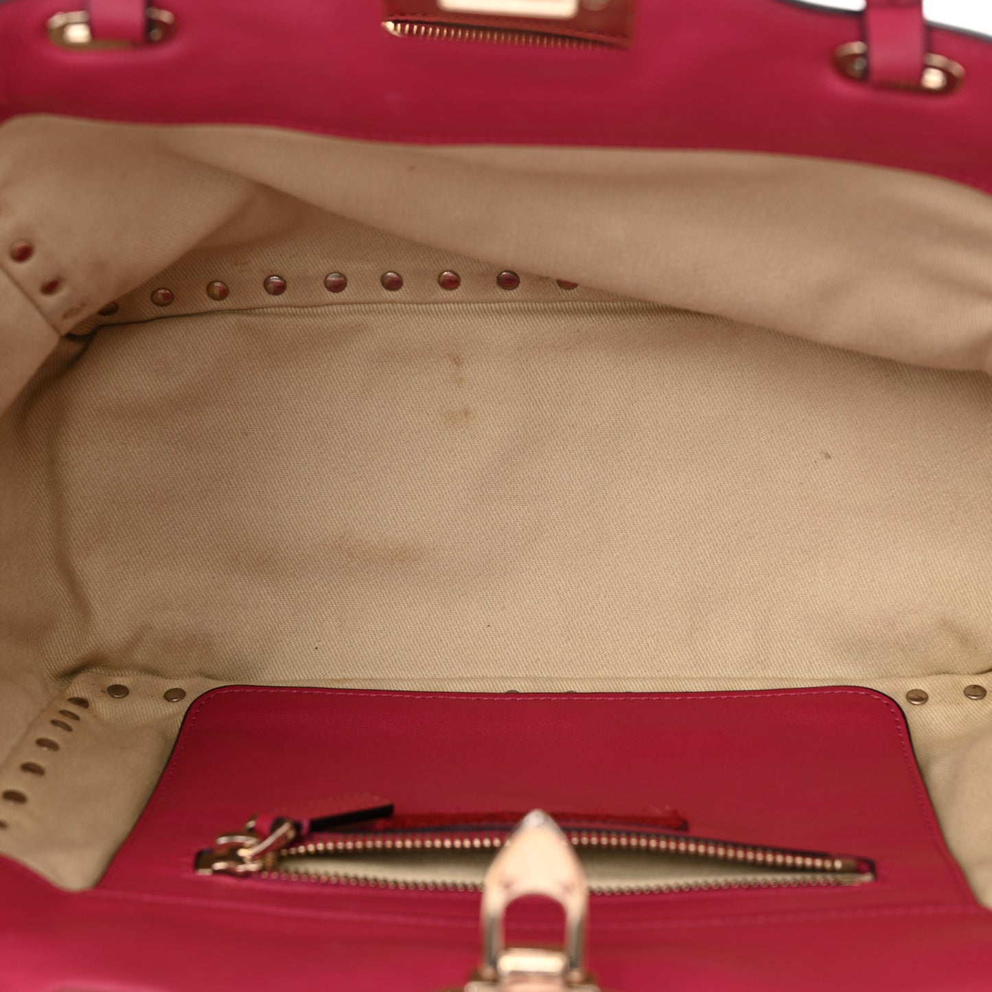 Vitello Small Rockstud Tote Cyclamin