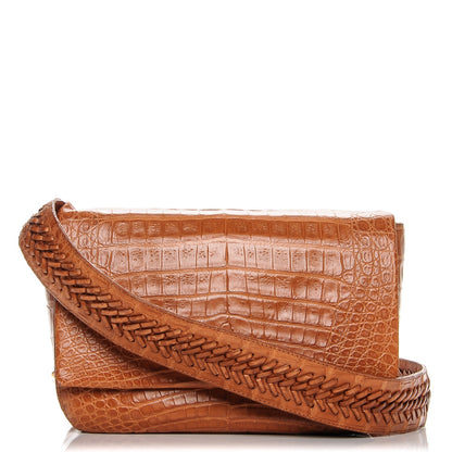 Nancy Gonzalez Crocodile Flap Shoulder Bag Light Brown 1 of 8