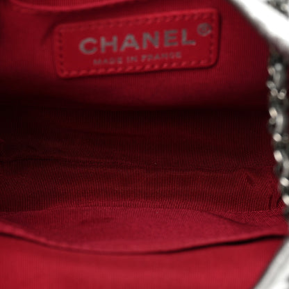 Chanel Metallic Aged Calfskin Quilted Small Gabrielle Bucket Silver 5 of 8