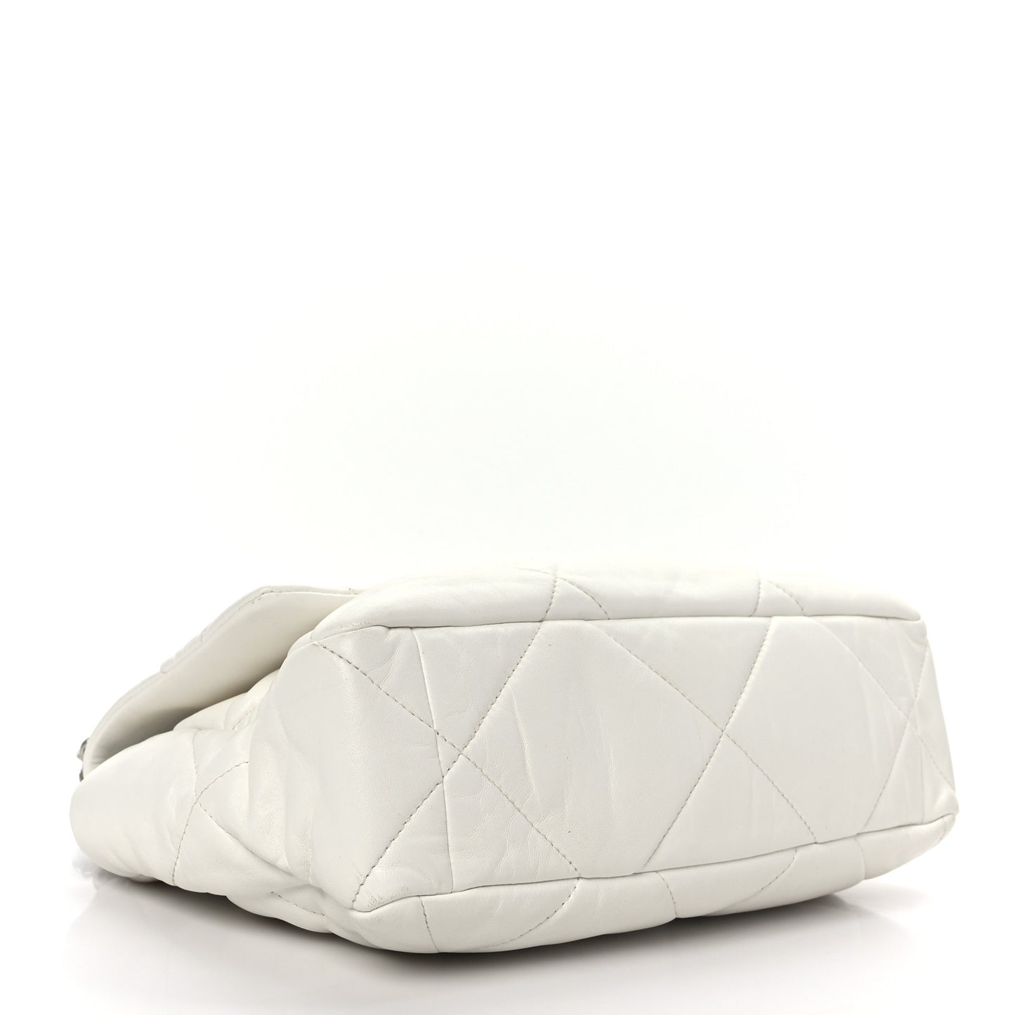 Lambskin Quilted Large Chanel 19 Flap White