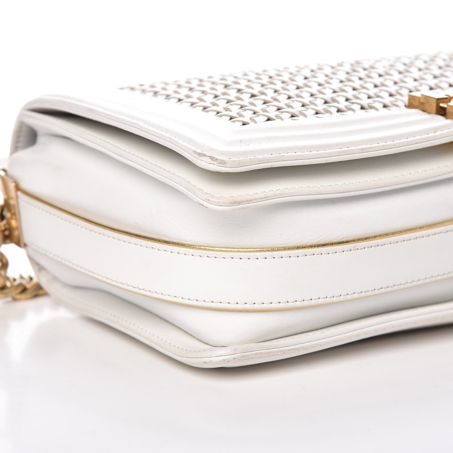Sheepskin Braided New Medium Boy Reverso Flap White