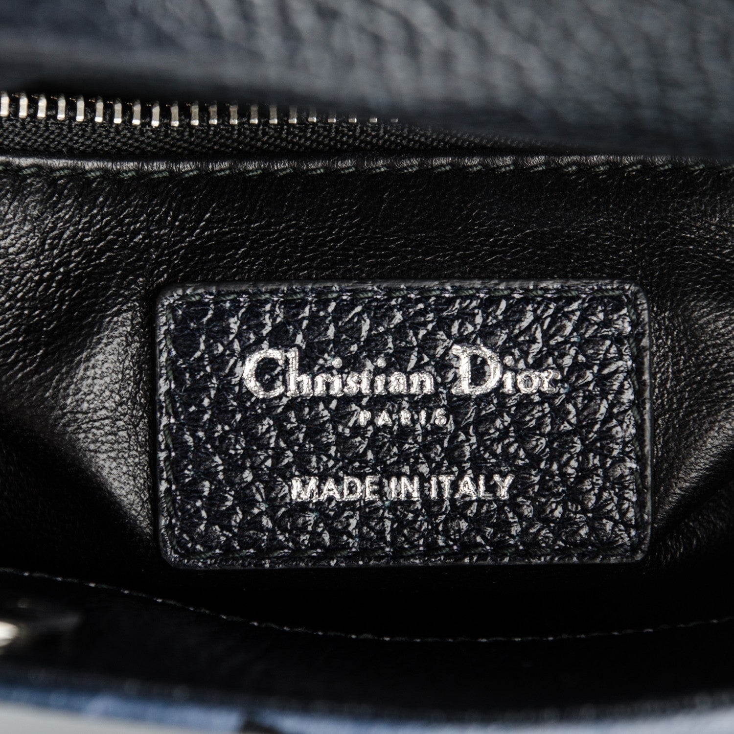 Christian Dior Deerskin Floral Printed Mini Lady Dior Black Blue 7 of 7