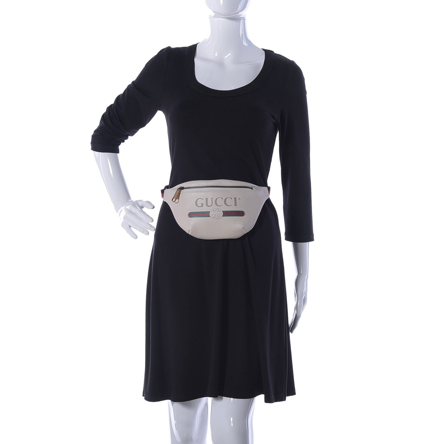 Grained Calfskin Small Logo Belt Bag White