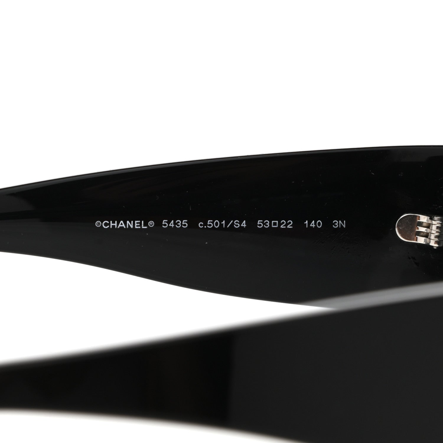 Chanel Acetate Rectangle Sunglasses 5435 Black Grey 6 of 9