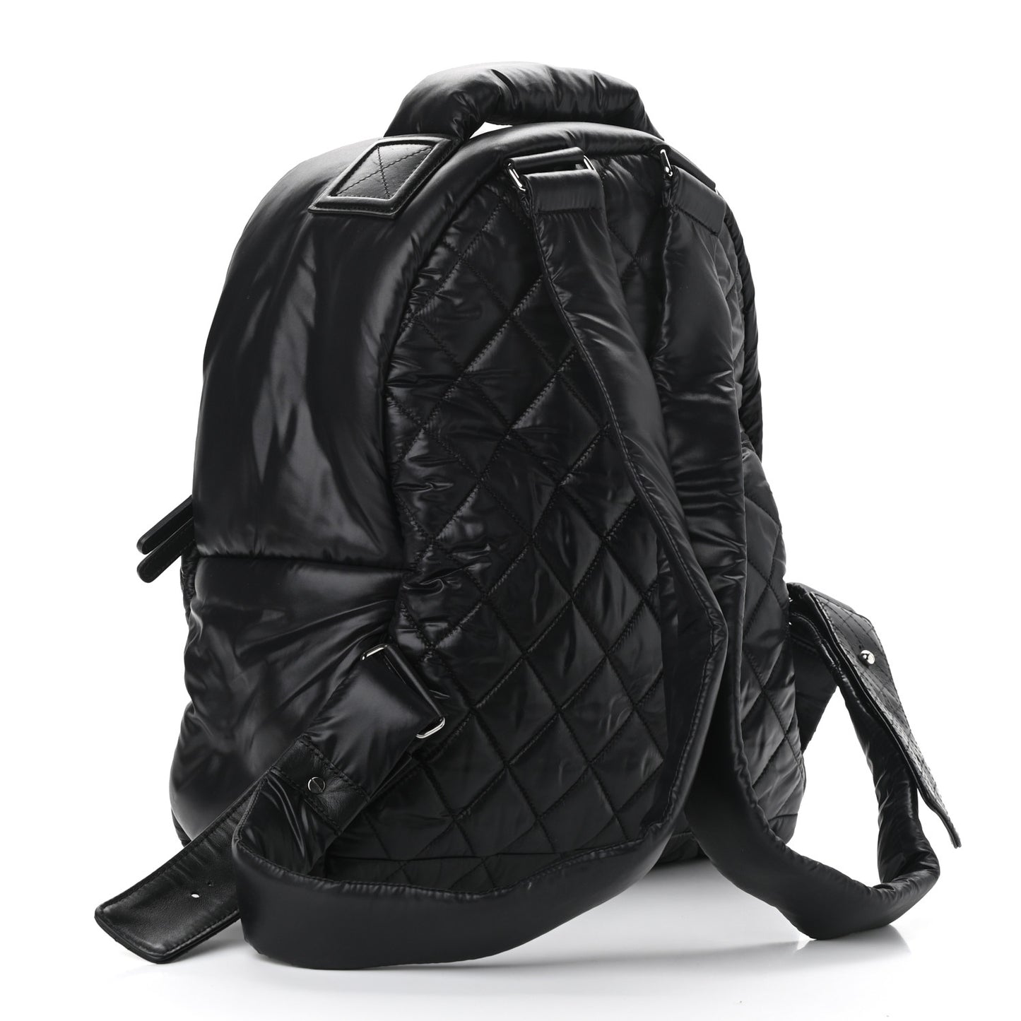 Nylon Quilted Coco Cocoon Backpack Black